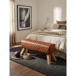 Netto Marken-Discount Sitzbank – Leder/Massivholz, 89x46x35 cm, Turnbock-Design Angebot