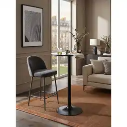 Netto Marken-Discount Stehtisch – Schwarz, Ø 60 cm, Metall/Holz, 100 cm hoch, modern Angebot