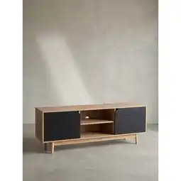 Netto Marken-Discount TV-Lowboard mit Eiche-Dekor, 2 Türen, modern, Braun-Schwarz 150x40x55 cm Angebot