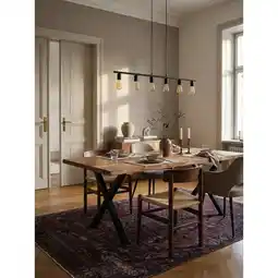 Netto Marken-Discount Esstisch Massivholz Metall X-Gestell Baumkante Rechteckig, Akazie 180x90x76 cm Angebot