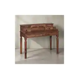 Netto Marken-Discount Schreibtisch – Massivholz, 115x100x60 cm, 3 Schubladen, Sekretär im Landhausstil Angebot