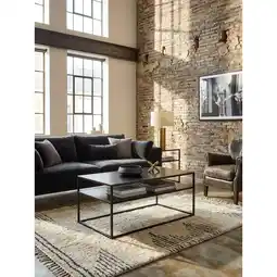 Netto Marken-Discount Couchtisch Schwarz Metall Industrial 100x60x45 cm mit Stauraum Angebot