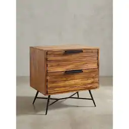 Netto Marken-Discount Nachttisch – Massivholz, 60x60x40cm, mit Schubladen, hoch, modern Angebot