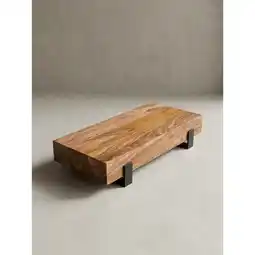Netto Marken-Discount Couchtisch Sheesham Massivholz/Metall 115x22x44cm Modernes Design Braun/Schwarz Angebot