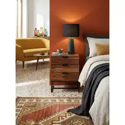 Netto Marken-Discount Nachttisch – Massivholz/Metall, 50x40x65 cm, 3 Schubladen, Industrial-Stil Angebot