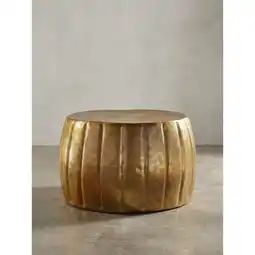 Netto Marken-Discount Couchtisch Rund Orientalisch in Goldfarbenem Aluminium, 60x36x60 cm Angebot
