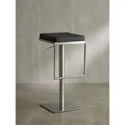 Netto Marken-Discount Barhocker – Schwarz, Kunstleder, Edelstahl, höhenverstellbar, drehbar, gepolstert, Modern Angebot