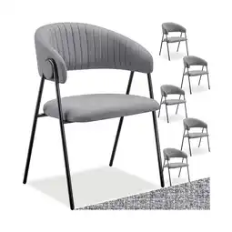 Netto Marken-Discount tectake Armlehnstuhl, Webstoff, gepolstert, schlanke Stahlbeine, 60 x 58 x 85 cm Angebot