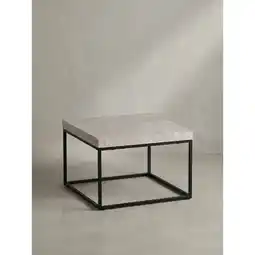 Netto Marken-Discount Couchtisch in Stein-Optik mit Metallbeinen im modernen Design, Beige 60x60x38 cm Angebot