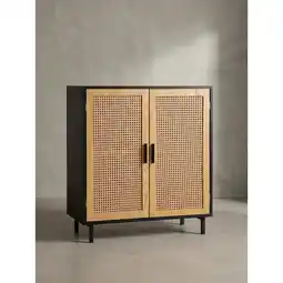 Netto Marken-Discount Sideboard – Schwarz, 80x86,5x40cm, mit Wiener Geflecht, 2 Türen, hoch Angebot