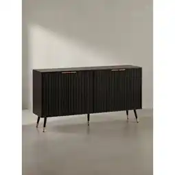 Netto Marken-Discount Sideboard – Schwarz/Eiche-Dekor, 150x81x39cm, mit Türen, Metallbeine Angebot