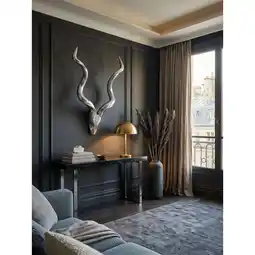 Netto Marken-Discount Wanddeko Hirschgeweih Aluminium silberfarben 80 cm im Landhausstil Angebot