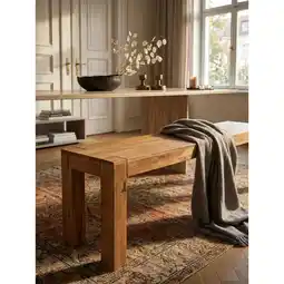 Netto Marken-Discount Esszimmerbank MUMBAI Massivholz Landhausstil, Akazie 140x35x45 cm Angebot