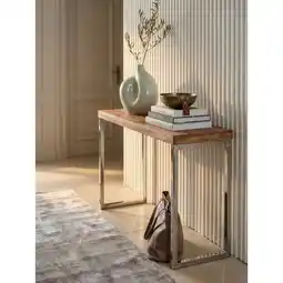 Netto Marken-Discount Konsolentisch Massivholz Metallbeine Landhausstil GUNA, Akazie 45x120x77 cm Angebot