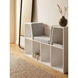 Netto Marken-Discount Regalbank – Weiß matt, 101,5x61,5x30 cm, mit Sitzfläche Grau, 6 Fächer Angebot