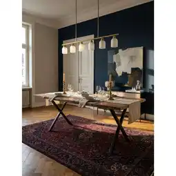 Netto Marken-Discount Esstisch Massivholz Metall X-Gestell Baumkante Rechteckig, Akazie 200x100x76 cm Angebot