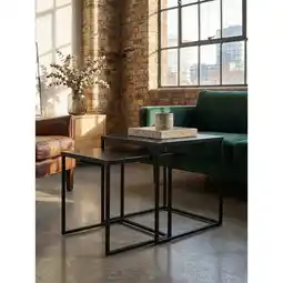 Netto Marken-Discount Couchtisch Set – 2-teilig Eckig Metall Schwarz Stahl Industrial Angebot