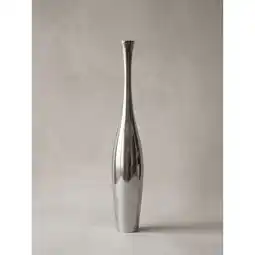 Netto Marken-Discount Vase Aluminium Modern Stil 124 cm hoch Silber S-Form für Einzelblumen Angebot