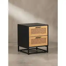 Netto Marken-Discount Nachttisch – Schwarz/Wiener Geflecht, 45x45x56 cm, Schubladen, zeitlos Angebot