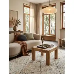 Netto Marken-Discount Couchtisch MUMBAI aus Massivholz im Landhaus-Stil mit natürlichem Design, Akazie 60x60x40 cm Angebot