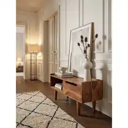 Netto Marken-Discount Lowboard Massivholz Modern Stil 95x44x34 cm mit Schiebetür Angebot