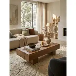 Netto Marken-Discount Couchtisch aus Massivholz – Landhausstil für das Wohnzimmer, Akazie 45x120x30 cm Angebot