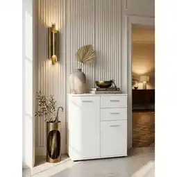 Netto Marken-Discount Kommode – Weiß, 71x78x35,5cm, Türen und Schubladen, matt Angebot