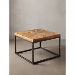 Netto Marken-Discount Couchtisch Mango Massivholz Metallgestell 55x40x55 cm Industrial Design Modern Angebot