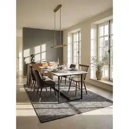 Netto Marken-Discount Esstisch Keramik Glas Metall Rechteckig Marmoroptik Groß, Weiß 180x90x76 cm Angebot