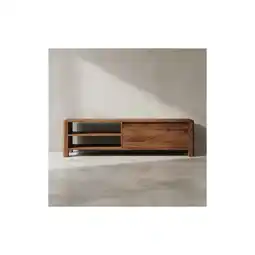 Netto Marken-Discount TV-Lowboard Massivholz, Landhausstil, Ablagefächer, Dunkelbraun 140x35x40 cm Angebot