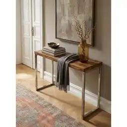Netto Marken-Discount Konsolentisch Massivholz Metallbeine Landhausstil GUNA, Dunkelbraun 45x120x76 cm Angebot