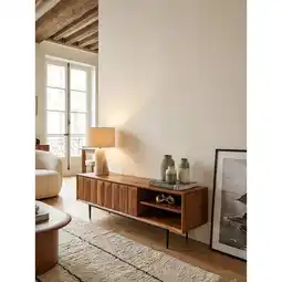 Netto Marken-Discount Lowboard Massivholz Modern Stil 123x42x35 cm mit zwei Türen Angebot