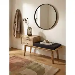 Netto Marken-Discount Sitzbank – Stoff/Massivholz, 120x65x40 cm, Retro-Stil, Schwarz, mit Stauraum Angebot