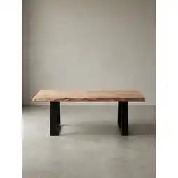 Netto Marken-Discount Couchtisch Massivholz Akazie Baumstamm 115x40x60cm Landhausstil Angebot