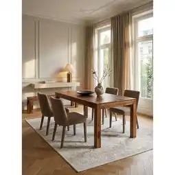 Netto Marken-Discount Esstisch Massivholz Rechteckig Zeitlos MUMBAI, Dunkelbraun 160x80x76 cm Angebot