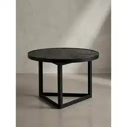 Netto Marken-Discount Couchtisch Schwarz Massivholz Mango Rund 58x58x40 cm Industrial Design Angebot