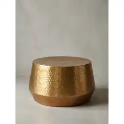 Netto Marken-Discount Couchtisch rund in Goldfarbenem Aluminium, Orientalisches Design, 60x36x60 cm Angebot