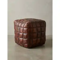Netto Marken-Discount Sitzwürfel – Echtleder Braun, 39x41x39 cm, orientalisches Design Angebot