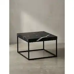 Netto Marken-Discount Couchtisch in Stein-Optik mit Metallbeinen im modernen Design, Schwarz 60x60x38 cm Angebot