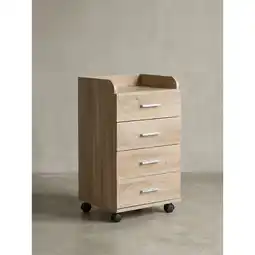 Netto Marken-Discount Rollcontainer 4 Schubladen Modern Mit Rollen, Sonoma 40x33x71 cm Angebot