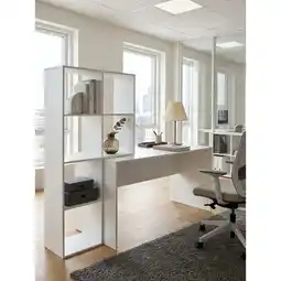 Netto Marken-Discount Schreibtisch – Weiß, 170x59x143,5 cm, mit Regal, 6 Ablagen, modern, Homeoffice Angebot