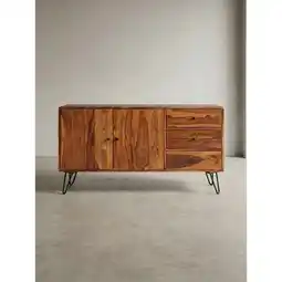 Netto Marken-Discount Sideboard – Massivholz, 145x75x40cm, Landhausstil, 3 Schubladen, 2 Türen Angebot