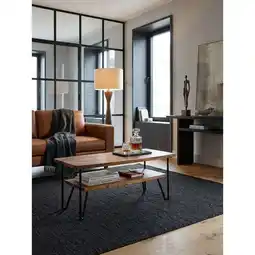 Netto Marken-Discount Couchtisch in Massivholz mit Metall, 90x50x40 cm, Rechteckig, Stauraum, Industrial Design Angebot