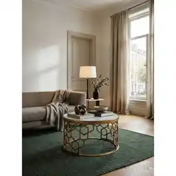 Netto Marken-Discount Couchtisch Weißer Marmor Gold Metall 60x60x36 cm Rund Modern Klein Angebot