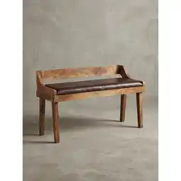 Netto Marken-Discount Sitzbank – Leder/Massivholz, 108x63x43 cm, Braun, mit Lehne Angebot