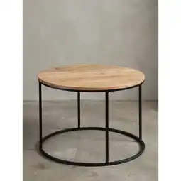 Netto Marken-Discount Couchtisch Akazie Massivholz Metall 60x43x60 cm, Rundes Design, Kompakt Angebot
