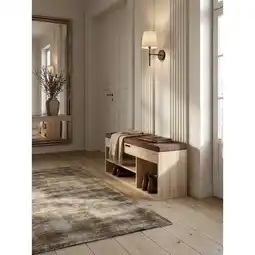 Netto Marken-Discount Schuhbank Holz gepolstert mit Stauraum, Sonoma 104x32x51 cm Angebot