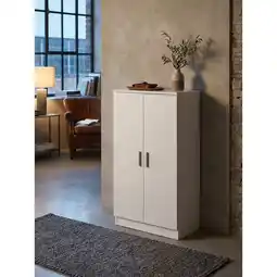 Netto Marken-Discount Schuhschrank – Weiß, 55x108x35 cm, geschlossen, Flurschrank mit 2 Türen Angebot