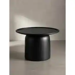 Netto Marken-Discount Couchtisch Rund Schwarz Mango Massivholz, 60x60x40 cm, Erhöhter Rand, Trommelgestell Angebot