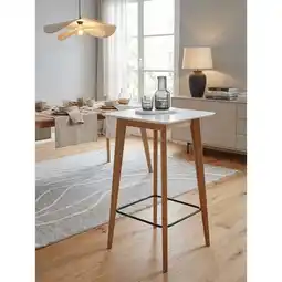 Netto Marken-Discount Stehtisch – Weiß, 60x110x60 cm, eckig, Holzoptik, skandinavisch Angebot